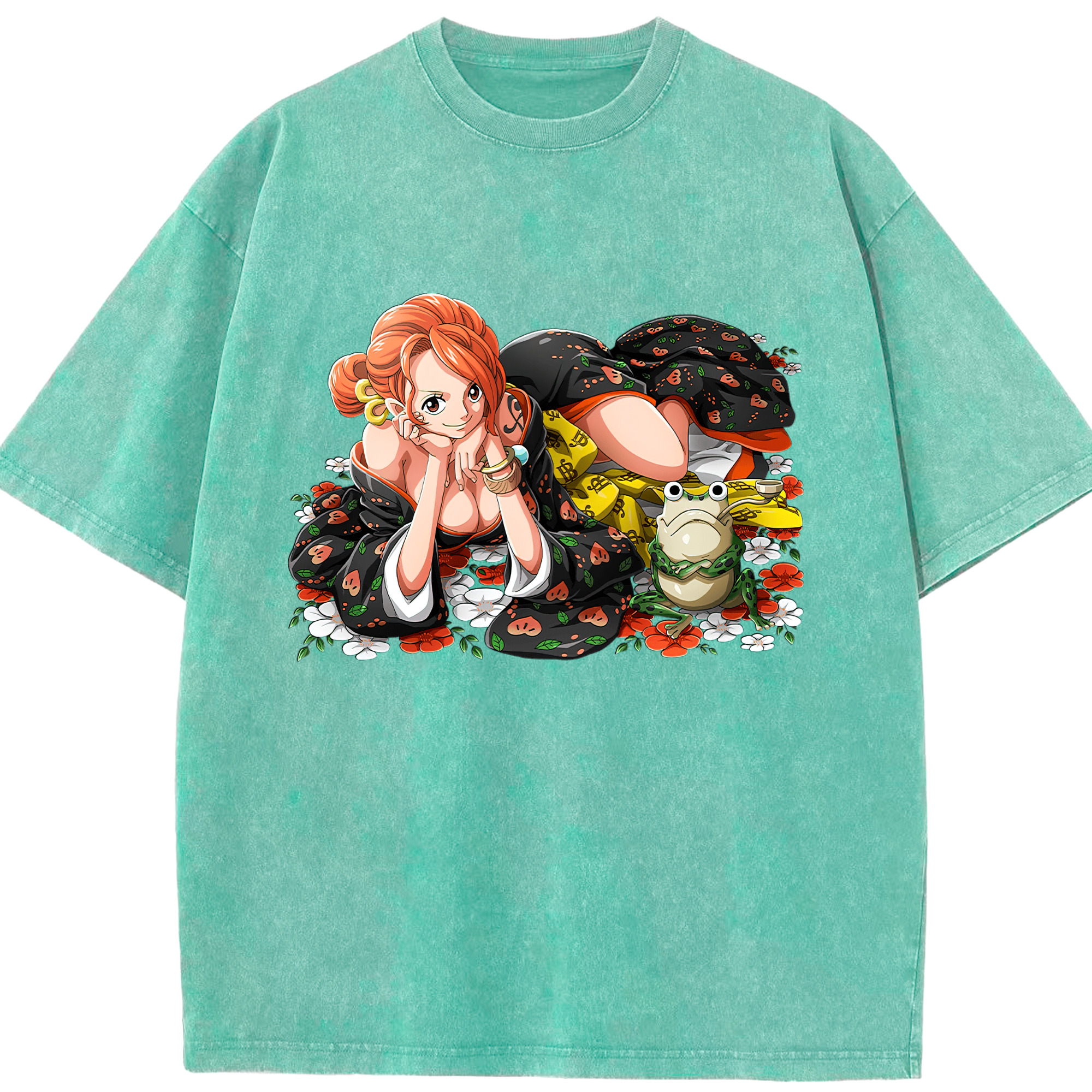 ワンピース ナミ ONE PIECE Nami 綿100% ヴィンテージ風 半袖Tシャツ（フロントプリント）